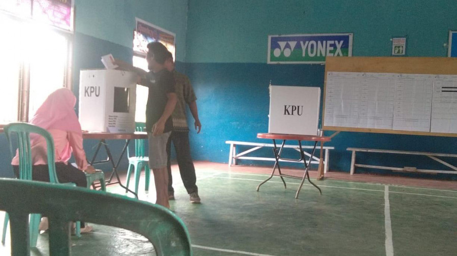 Pemilu Lanjutan di TPS 1, Bukit Merdeka, Samboja yang terpantau sepi pada Selasa (23/4/2019)