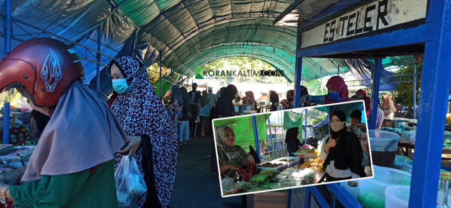 Keramaian Pedagang dan Pembeli di Pasar Ramadan (Foto: Choirun Nisa/korankaltim.com)