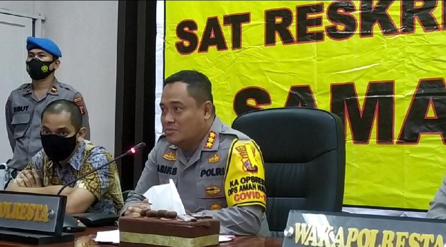 Kapolresta Samarinda, Kombes Pol Arif Budiman saat konferensi pers Jumat (6/11/2020) hari ini.(Foto: Nancy/korankaltim.com)