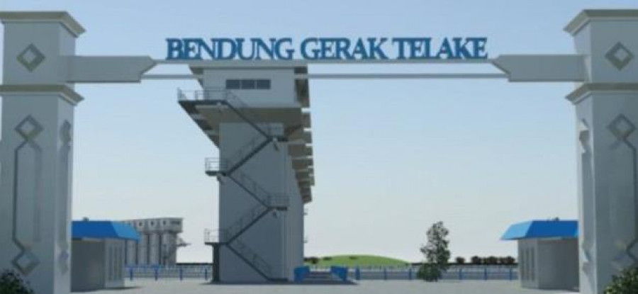 Gerbang Bendung Gerak Telake di Paser yang sedang dalam proses pembangunan (Foto: Istimewa/DPRD Kaltim)