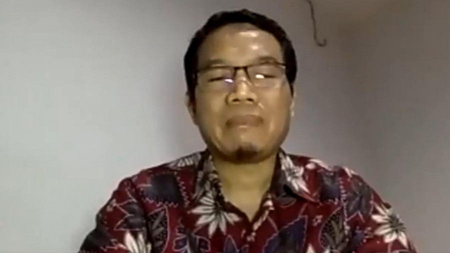 Jubir Penanganan Covid-19 Kaltim Andi Muhammad Ishak, saat rilis melalui aplikasi Zoom, Minggu (17/05/2020) petang. (foto: Istimewa)