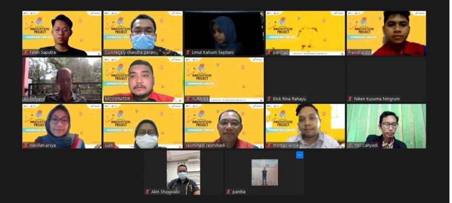 Peserta RU V Innovation Project memaparkan proposal dan judul kepada dewan juri secara virtual. (Foto: Istimewa)