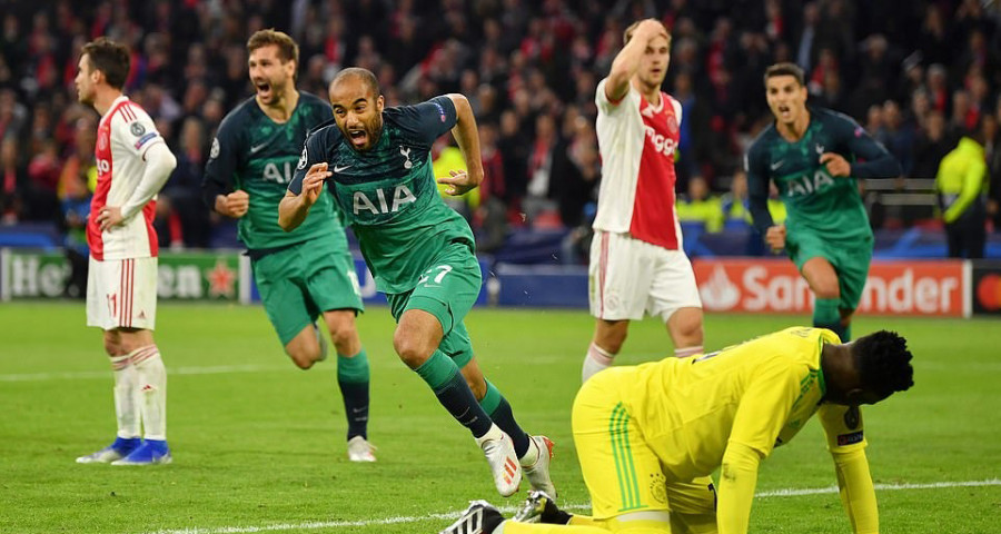 Lucas Moura, mencetak hattrick ke gawang Ajax sekaligus memastikan Tottenham Hotspur lolos ke final Liga Champions. (dailymail)