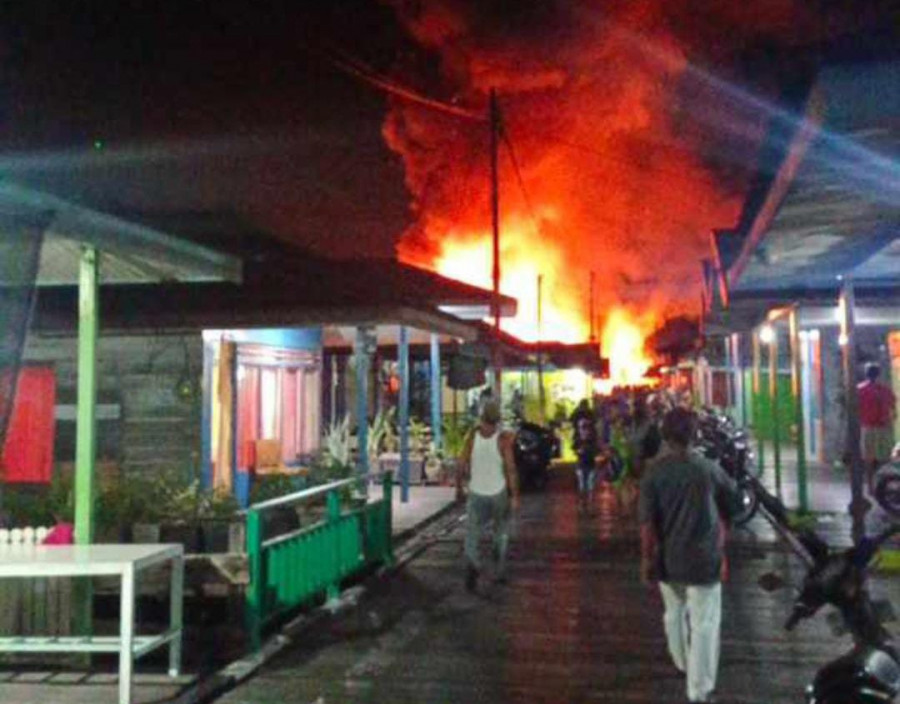 Kebakaran di Kawasan Bontang Kuala. (Foto: Istimewa)