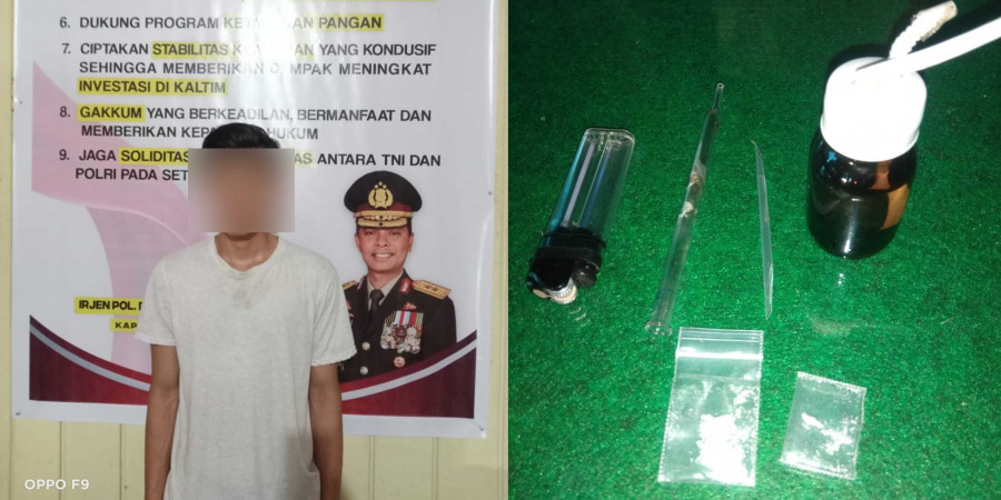 Pelaku dan barang bukti saat diamankan di Mapolsek Kenohan. (Foto: Polsek Kenohan)