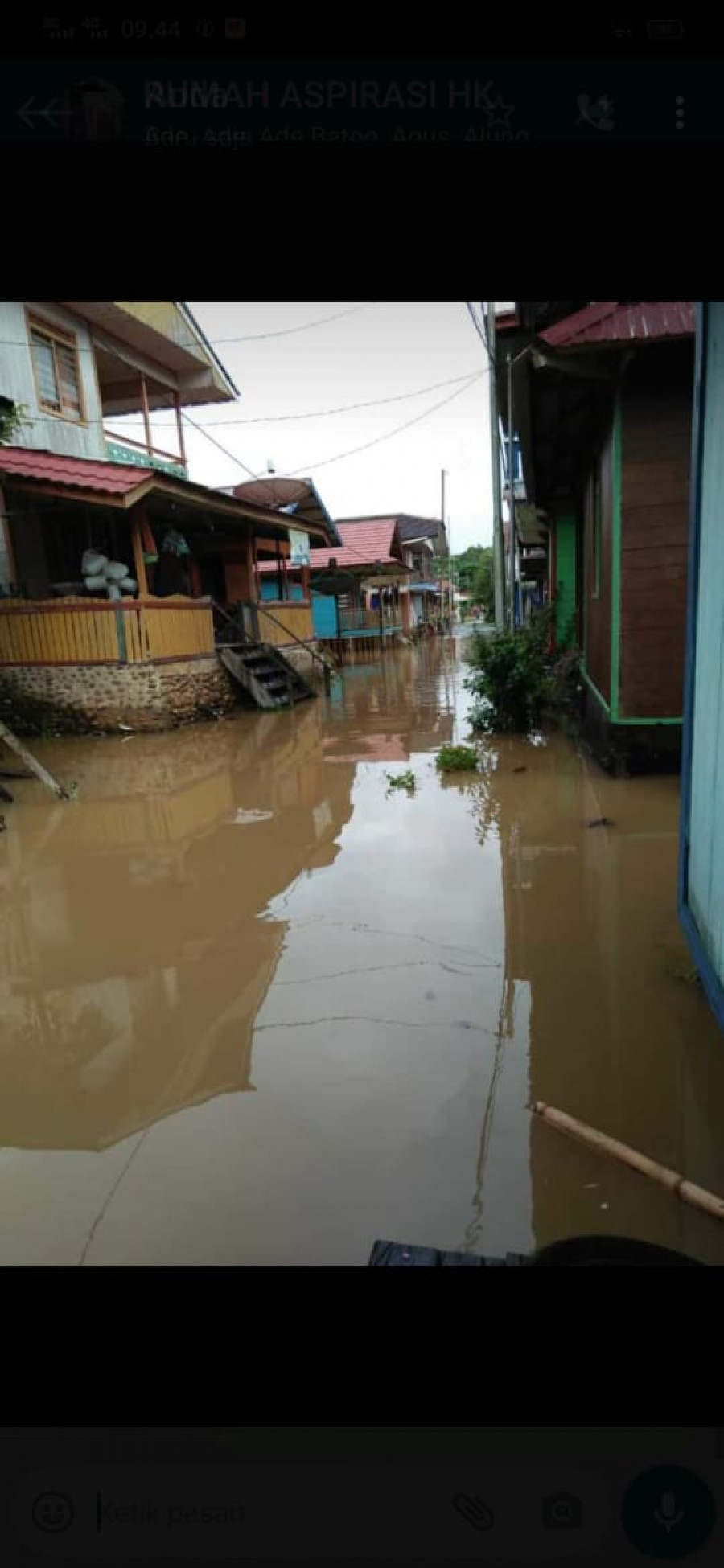 Salah satu genangan yang ada di Long Pahangai (istimewa)