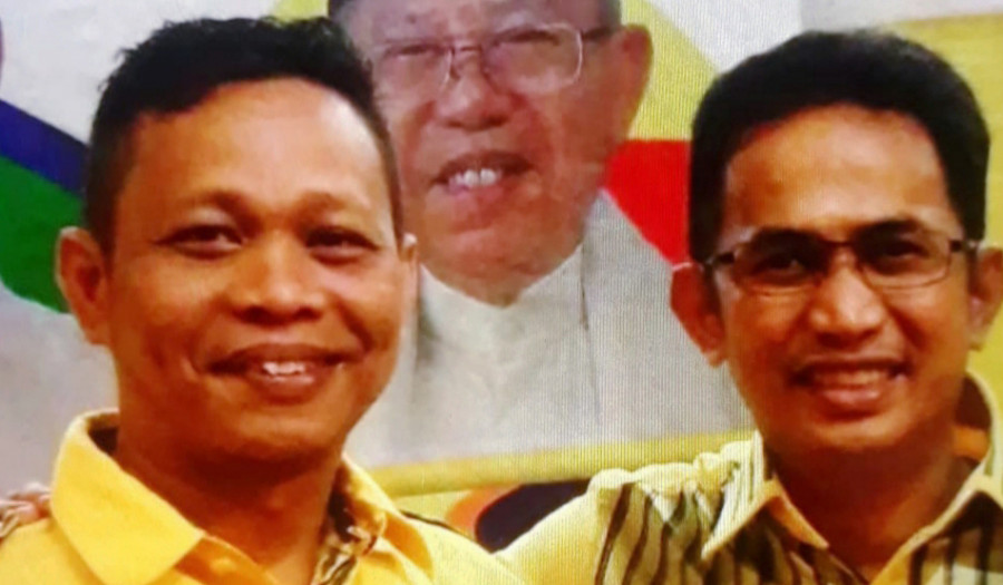 Juru Bicara Tim Penjaringan Bakal Calon Wali Kota / Wakil Wali Kota Balikpapan, Andi Aktif (kiri) bersama Rahmad Mas'ud (RM). (Foto: Istimewa)