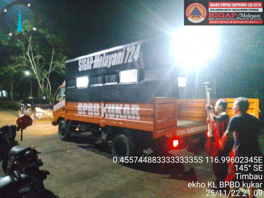 BPBD Kukar yang langsung bersiap mengirimkan tim ke lokasi kejadian. (BPBD Kukar)