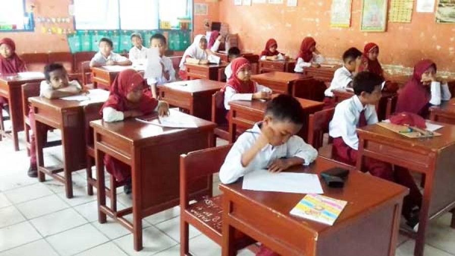 OPTIMISTIS: Siswa SDN 002 Samarinda ikut dalam seleksi OSN tingkat kabupaten. (sabri / korankaltim)