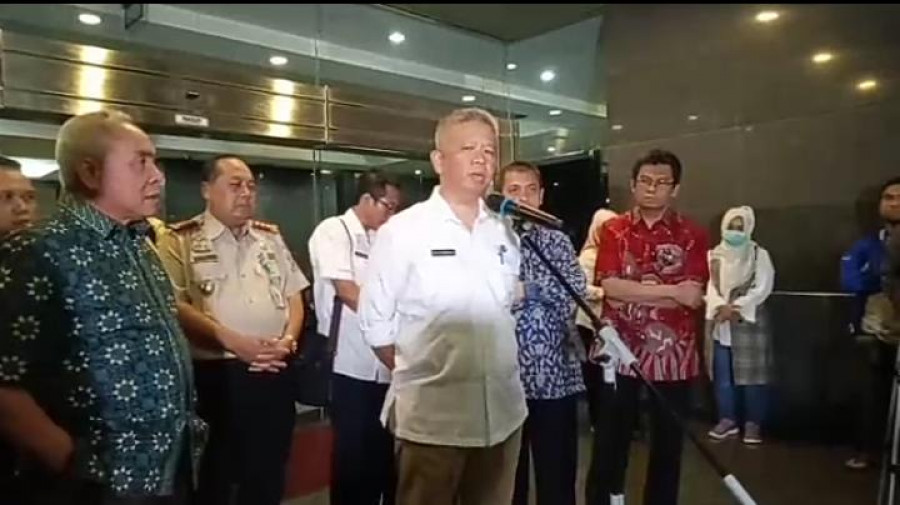 Plt Dirut RSUD Aw Syahrani Samarinda, dr David Masjhoer, saat konferensi pers di Lobi Kantor Gubernur Kaltim, Jalan Gajah Mada, Kota Samarinda, Rabu (18/03/2020) malam.