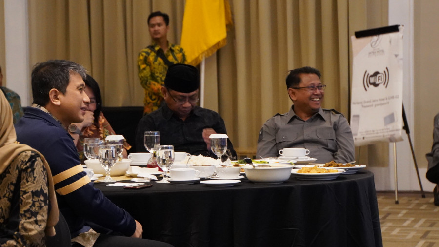 Wakil Ketua III DPRD Kaltim Sigit Wibowo saat menghadiri pelantikan pengurus Bapopmi. (Foto: DPRD Kaltim)