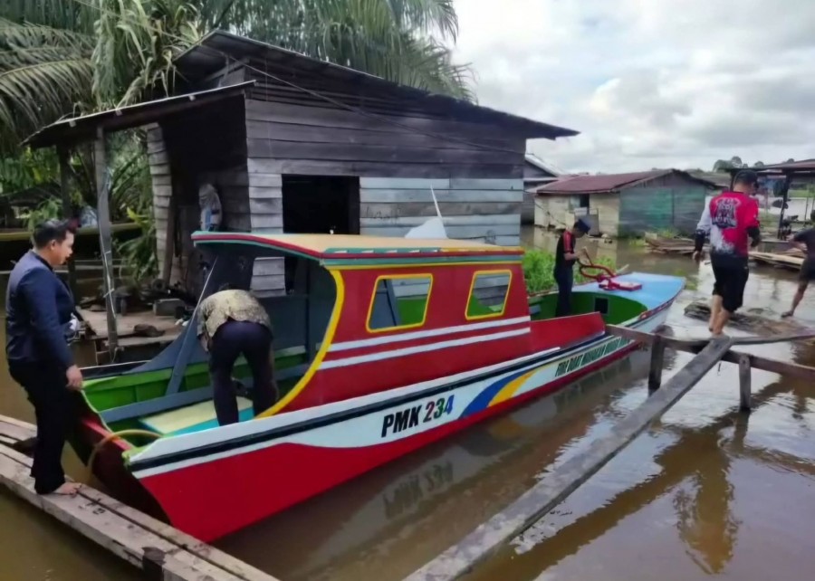 Uji coba kapal PMK yang telah di salurkan ke Kecamatan Muara Muntai. (Foto: Istimewa)