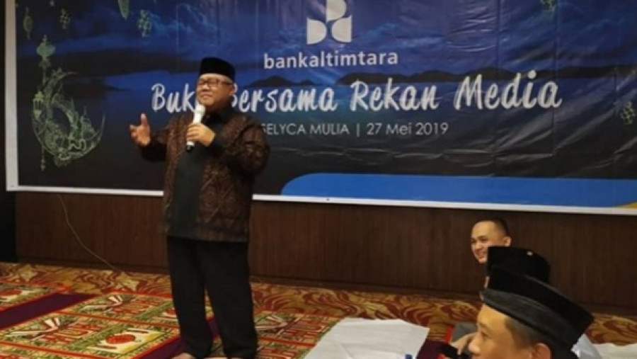 DIRUT Bankaltimtara saat menyampaikan sambutan pada bukber bersama media