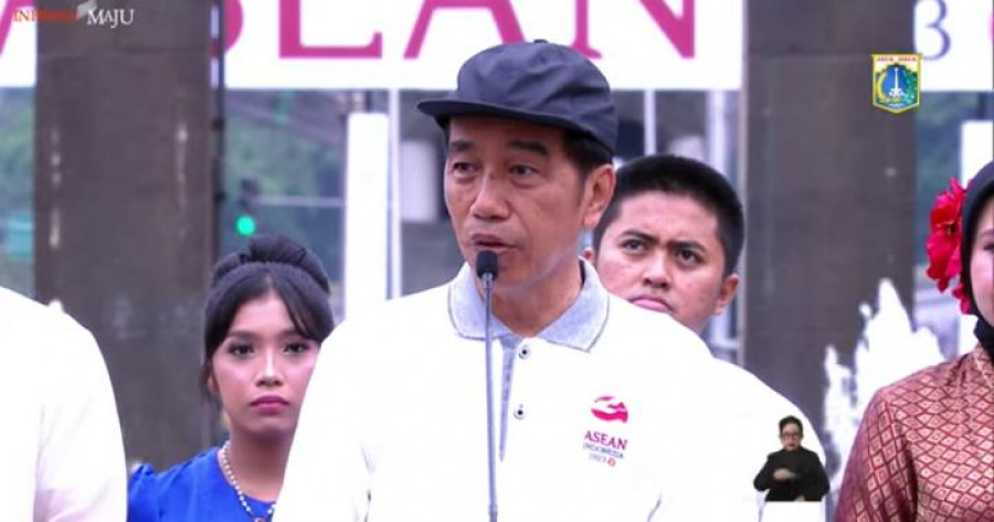 Presiden Republik Indonesia Joko Widodo (Jokowi) saat Kick off Keketuaan Indonesia pada ASEAN 2023, di Jakarta, Minggu (29/1/2023). (Foto: Tangkapan layar Live Streaming Kanal YouTube Sekretariat Presiden)