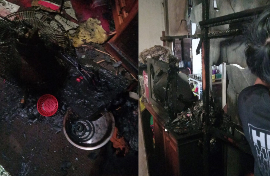 Relawan Kebakaran (Redkar) saat memadamkan api Jalan Selendreng, Gg 3, Kelurahan Loa Ipuh (Foto: Disdamkar Matan)