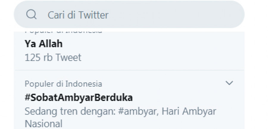 Tangkapan Layar hashtag di twitter ( Foto: Twitter )