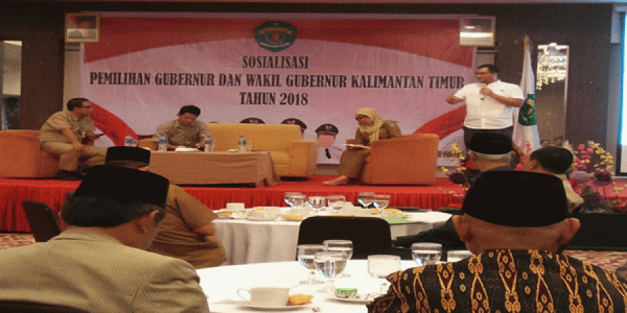 Sosialisasi Pilgub Kaltim di Grand Fatma Hotel Tenggarong, Selasa (10/4).