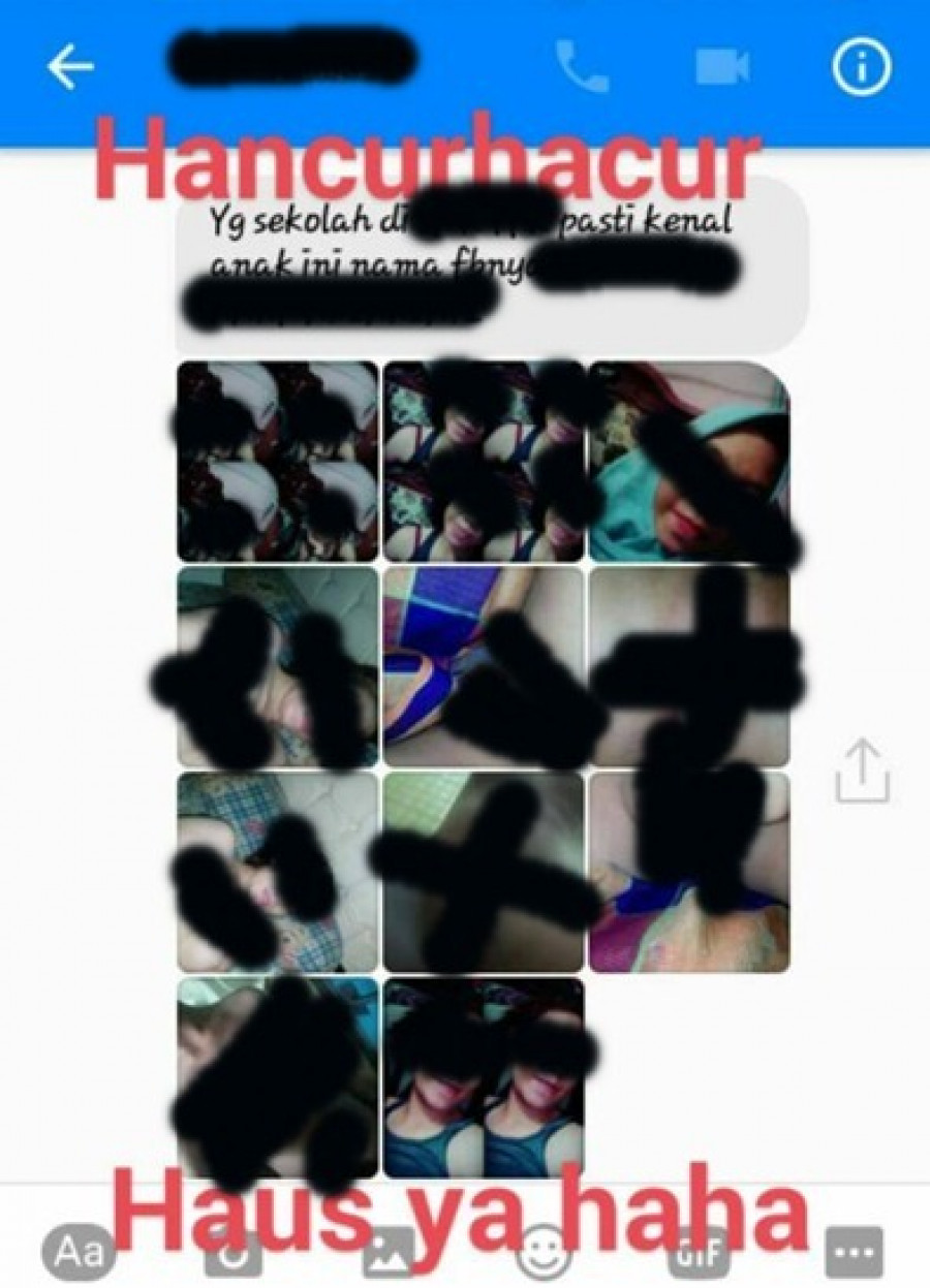 Screenshot foto bugil yang diduga pelajar di Tenggarong