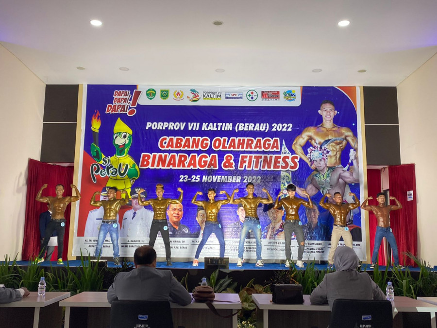 10 kabupaten/kota bertanding merebutkan medali dalam Cabor binaraga dan fitness (Rama/KoranKaltim.com)