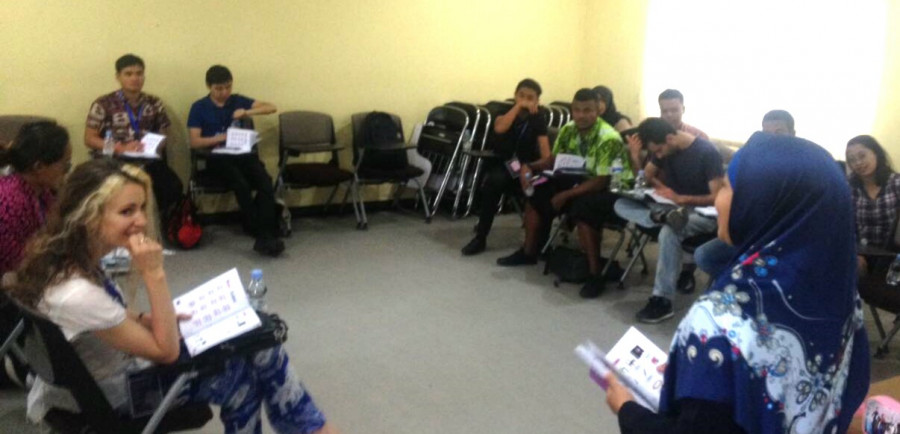 Kegiatan belajar mahasiswa asing di Unikarta Tenggarong.