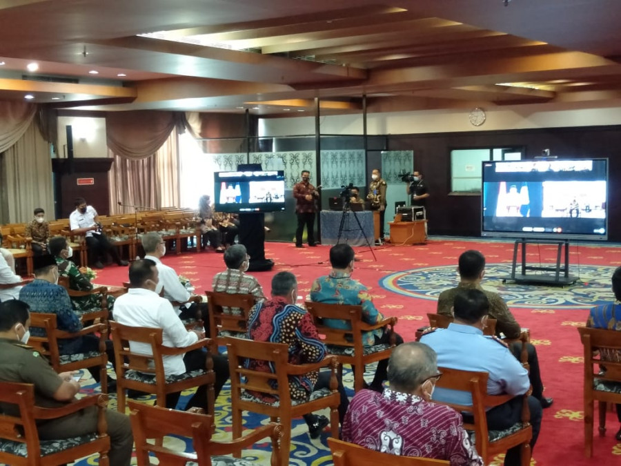 Peringatan HANI secara langsung dan virtual di ruang Ruhui Rahayu Kantor Gubernur Kaltim (alif.dok)