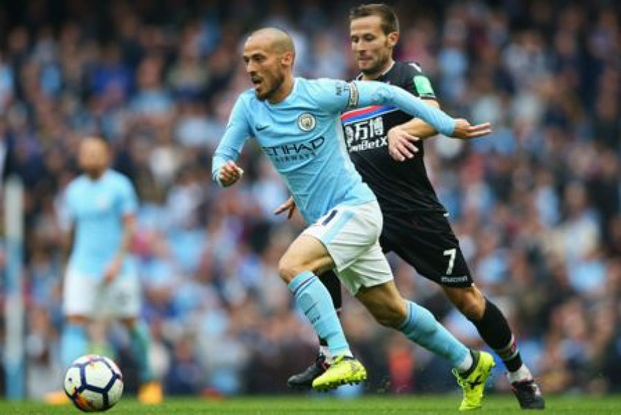BISA KESULITAN: Motor serangan Manchester City David Silta, kembali harus bekerja keras untuk bisa mendapatkan kemenangan ke-16 di Liga Inggris musim ini.