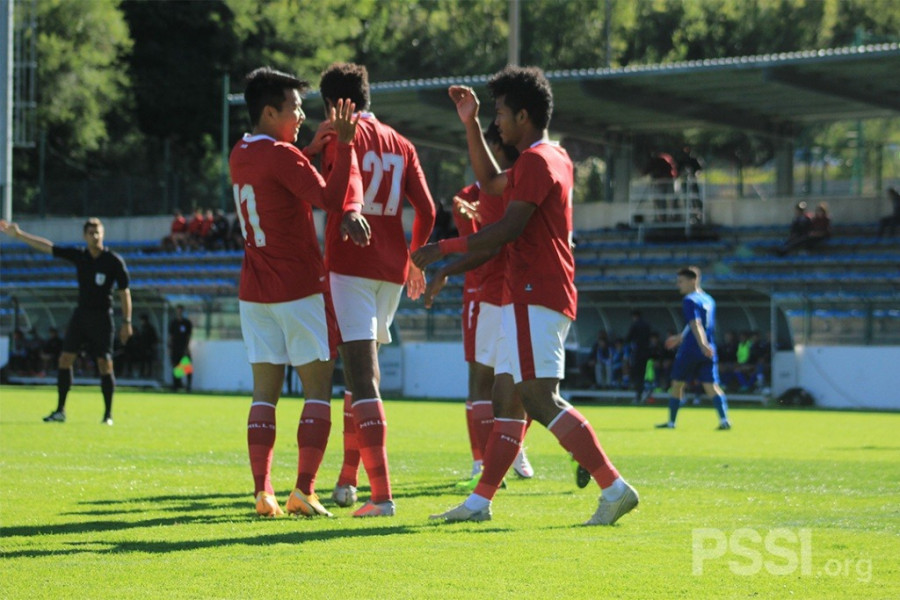 Uji coba perdana di Kroasia sukses dilewati pemain Timnas Indonesia U-19 dengan kemenangan besar. (pssi.org)