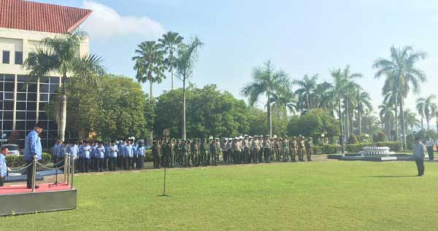 Suasana apel hari kesaktian Pancasila di Halaman Kompleks Kantor Bupati, Senin (1/10/2019) pagi