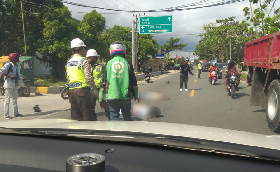 Lakalantas di kawasan Jalan Mulawarman, Balikpapan Timur yang menewaskan Pasutri. (Foto: Istimewa)