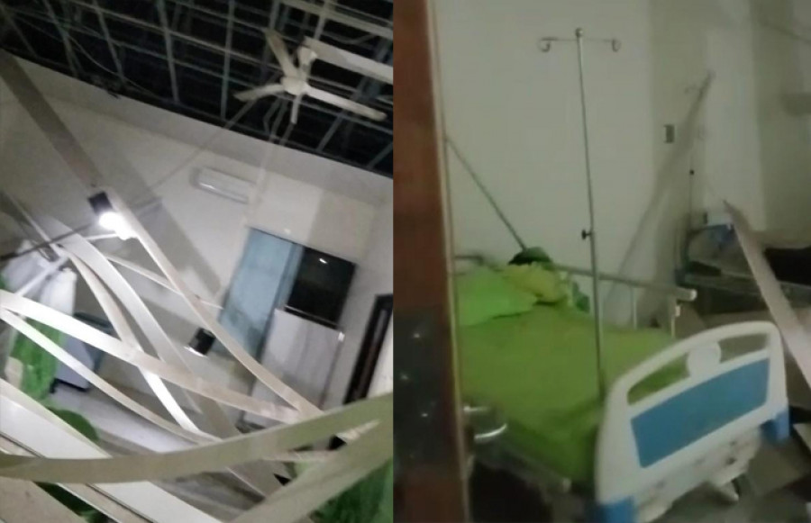 Kondisi ruang perawatan Rumah Sakit Pratama Talisayan yang atapnya ambruk beberapa waktu lalu (Foto : Istimewa)