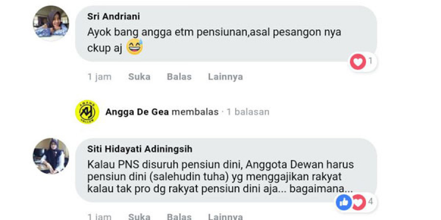 Screenshot menanggapi pemberitaan Salehudin di media sosial