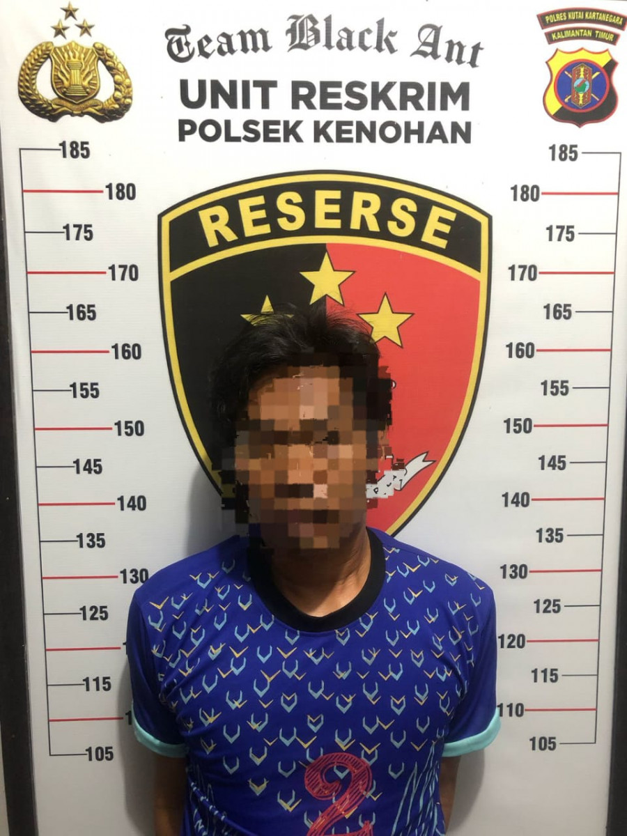 Pelaku saat diamankan Polsek Kenohan (Istimewa)