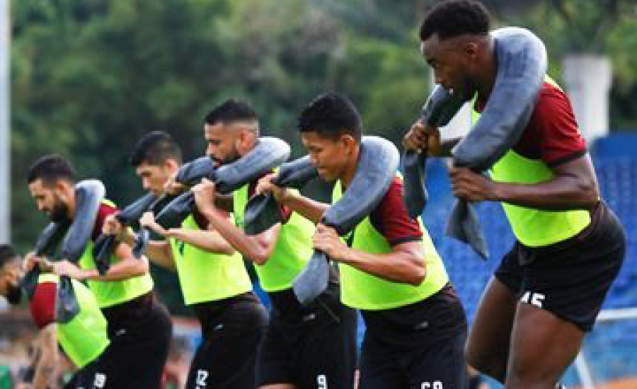 Pemain Borneo FC, melanjutkan persiapan menuju Liga 1 2020 dengan latihan di lokasi berbeda. (borneofctwitter)