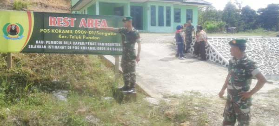 TEMPAT ISTIRAHAT: Koramil Teluk Pandan jadi lokasi rest area