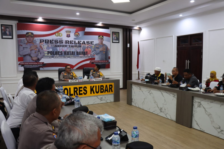 Rilis Akhir Tahun 2023, Polres Kutai Barat Pastikan Tindak Kriminal Menurun