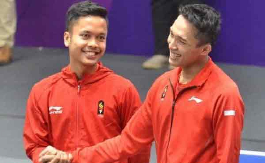 Anthony Sinisuka Ginting dan Jonatan Christie ( Foto: Net)
