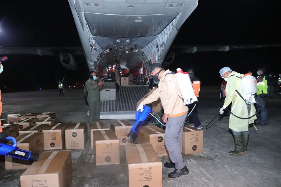 Penerimaan Bantuan APD dari Gugus Tugas Nasional kepada Gugus Tugas Penanganan Covid-19 di Balikpapan (Ist)