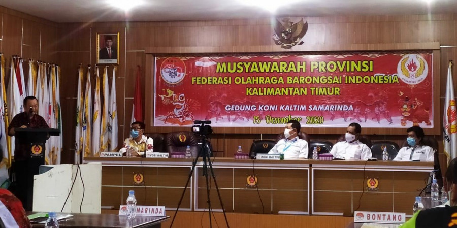 Suasana Musprov Fobi Kaltim yang dilaksanakan Selasa (15/12/2020) hari ini di KONI Kaltim.(Foto: Nancy/korankaltim.com)
