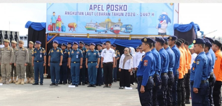 Seluruh petugas yang akan turut serta mengamankan posko lebaran melalui jalur laut (Istimewa)