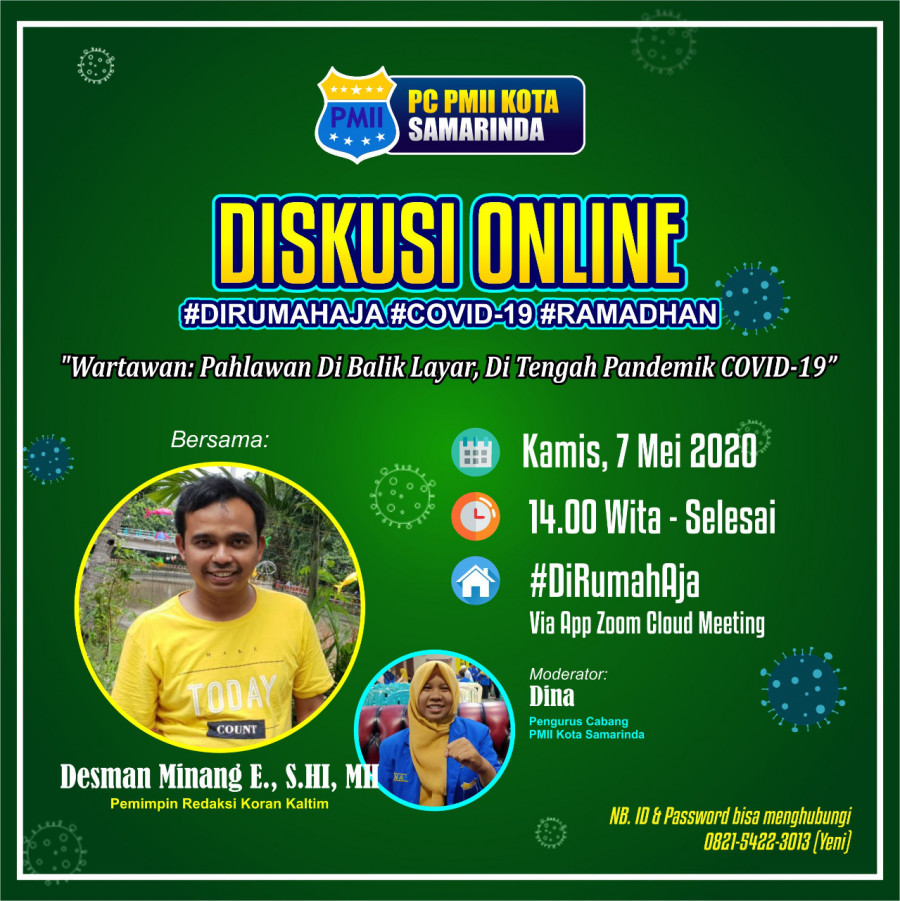 Diskusi Online PMII Samarinda Hari Ini Hadirkan Pemimpin Redaksi Koran Kaltim