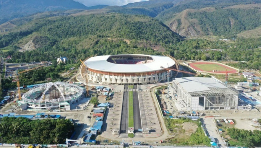 Kompleks olahraga Stadion Papua Bangkit yang akan menggelar perhelatan olahraga nasional PON XX tahun depan. (okezone)