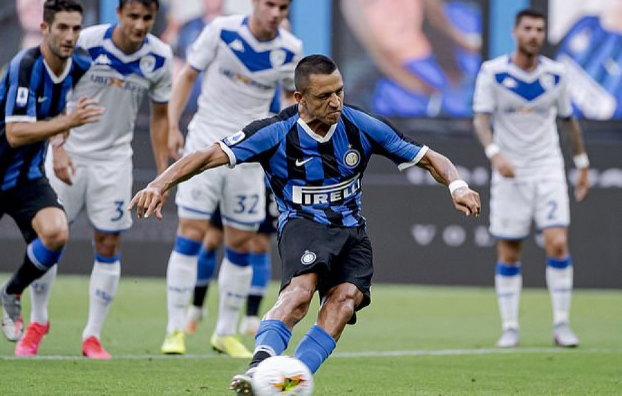 Mantan pemain Manchester United Alexis Sanchez, jadi bintang kemenangan Inter Milan. (dailymail)