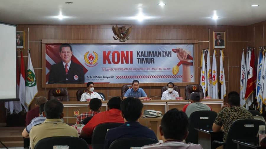 Rapat koordinasi KONI Kaltim bersama Cabang Olahraga(Cabor) (Foto: linda mulyani/korankaltim.com)