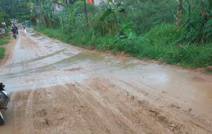 Jalanan usai diguyur hujan (Ist)