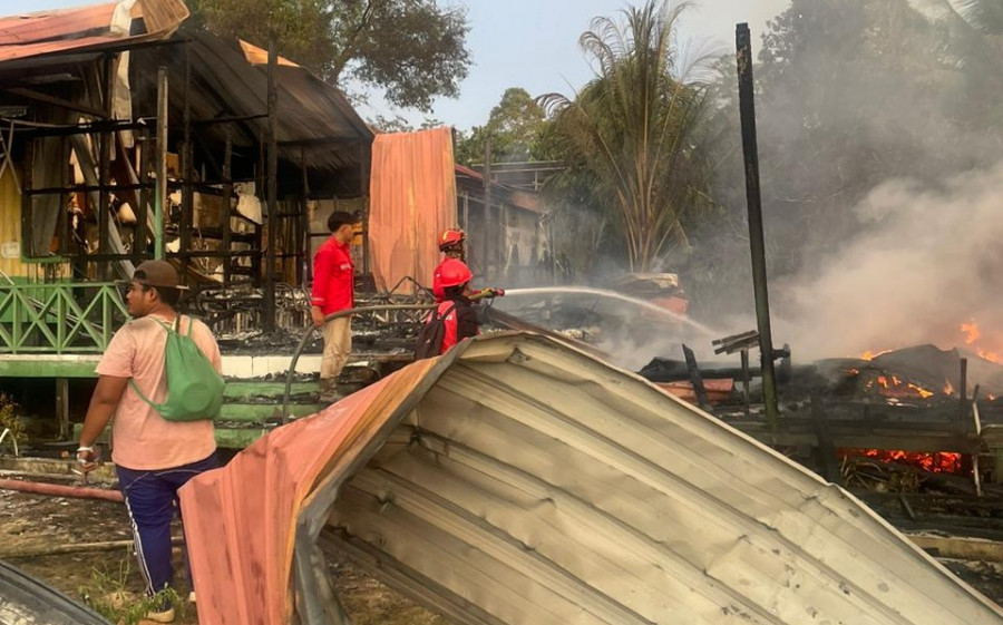 Ruang kelas SDN 024 Sebulu saat hangus terbakar. (Foto: Disdamkar)