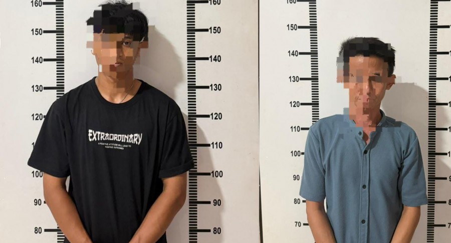 Tersangka beserta barang bukti diamankan Satresnarkoba Polres Kubar. (Dok.Polres Kubar)