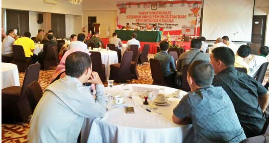 Rakor kesiapan akhir pemungutan dan perhitungan suara pada pilgub Kaltim 2018 di Kukar