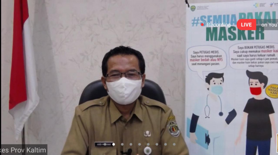 Juru Bicara Penanganan Covid-19 Kaltim Andi Muhammad Ishak, saat rilis melalui aplikasi Zoom, Selasa (05/05/2020) petang.