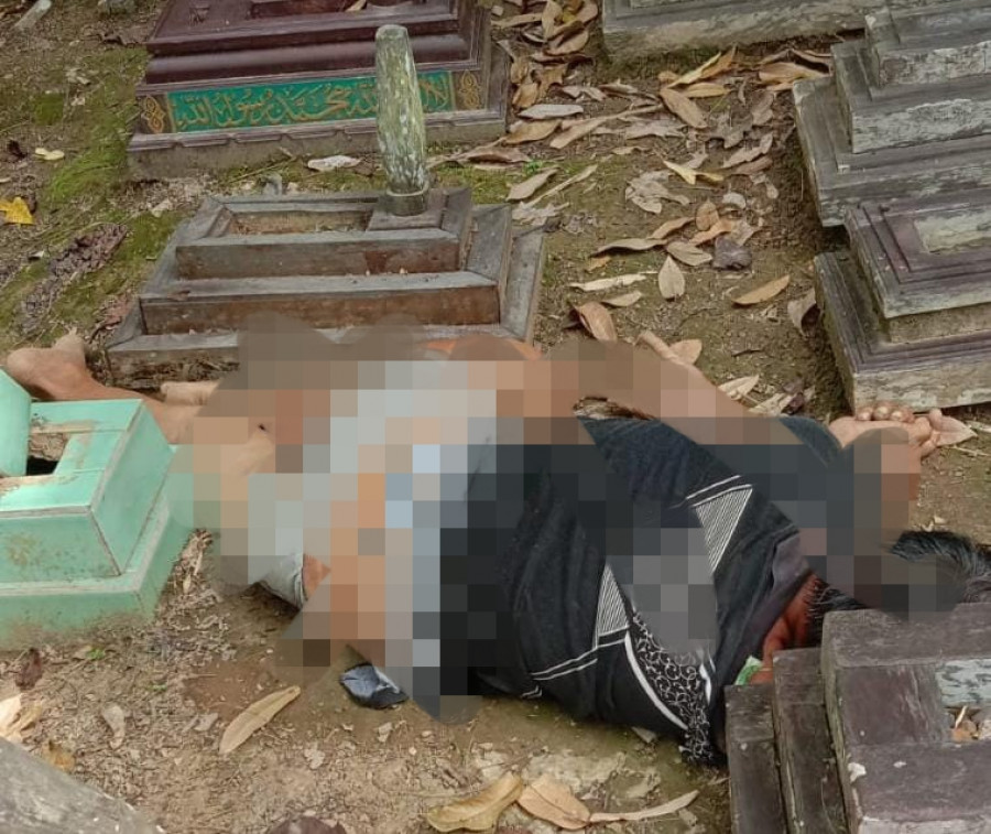 Identitas Mister X yang ditemukan tergeletak di Kuburan Gunung Panjok, Jembayan, Loa Kulu, Pagi Tadi masih belum diketahui. (Foto: istimewa)