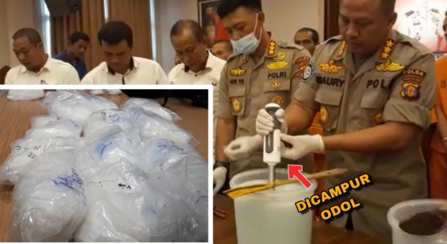 polda kaltim saat memusnahkan sabu seberat 18 kilogram